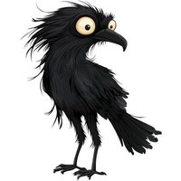 Lustiger Rabe & Krähe Sticker - Schwarzer Vogel Als Wandtattoo Und Autoaufkleber von piedpipersticker