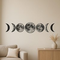 Mondphasen Wandtattoo Sticker Set Im Boho-Stil Für Schlafzimmer Wohnzimmer Oder Wohnmobil - Spirituelle Deko Naturfreunde Mondliebhaber von piedpipersticker