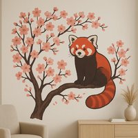 Roter Panda Mit Sakura-Baum Wandtattoo Zartes Naturmotiv Als Aufkleber Für Wand, Wohnmobil, Laptop Roter Panda Mit Sakura-Baum Wandtattoo Zartes Naturmotiv Als Aufkleber Für Wand, Wohnmobil, Laptop von piedpipersticker
