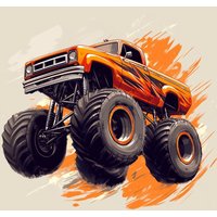 Wandtattoo Monster Truck Schöne Wanddeko Kreatives Wandmotiv in Vielen Größen Auch Wasserfest Und Hochwertiger Qualität Hergestellt von piedpipersticker