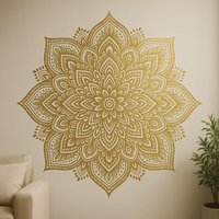 Wunderschönes Goldenes Mandala Wandtattoo Elegantes Boho-Motiv Als Aufkleber Für Wand Wohnmobil Laptop Geschenk Achtsamkeit Wunderschönes Goldenes Mandala Wandtattoo Elegantes Boho-Motiv Als Aufkleber Für Wand Wohnmobil Laptop Geschenk Achtsamkeit von piedpipersticker