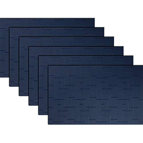 pigchcy Platzsets, Abwischbar Vinyl Tischsets FüR Esstisch, Leicht Zu Reinigen, Kunststoff Platzsets Satz Von 6 (45 X 30 cm, Blau) von pigchcy