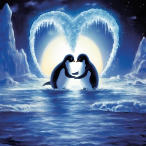 pigpigboss Heart Kiss Penguins Diamond Painting, 5D Full Diamond Painting by Numbers, Kiss Penguins Crystal Diamond Dots Kits Art Decor for Adults Beginner Home Decor (30.0 cmx30.0 cm) von pigpigboss