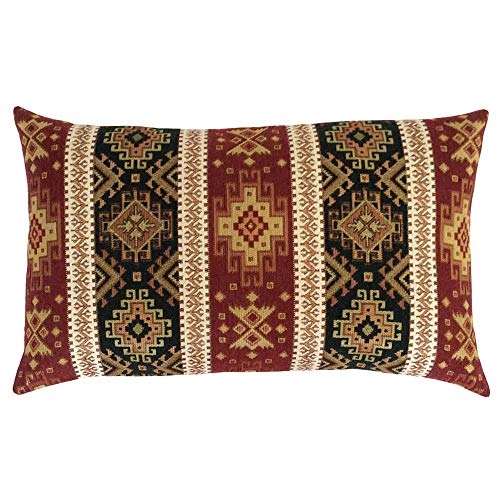 pillowerus Hippie-Kissenbezüge, Kelim Burgunderrot und Dunkelgrün, 30,5 x 50,8 cm, Boho-Kissen, dekorative Lendenwirbelzimmer-Dekoration für Couch, Bohemian-Outdoor-Hülle für Bauernhaus, Sofa von pillowerus