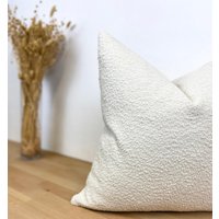 Creme Boucle Kissenbezug Euro Sham Dekokissen Handarbeit Aus Strukturstoff Alle Größen von pillowhan