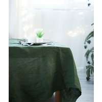 Grüne Leinen Tischdecke Waschbare Rustikale Bauernhaus Tischdekoration von pillowlink