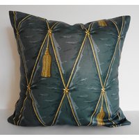 Dekoratives Kissen-Cover, Throw Pillow Cover, Waverly Fabrics, Blue, Grey, Cushion 16 X 16, 18 Dekoratives Kissen-Cover, Throw Pillow Cover, Waverly Fabrics, Blue, Grey, Cushion 16 X 16, 18 von pillows4fun