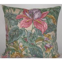 Blumen Dekorative Kissen Abdeckung in 20 "x 20" Grün, Pink, Lila, Yellowstone, Rot, Gelb, Farbe, Zart Gewebte Leinen Throw Pillow Multicover von pillowusa