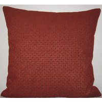 Chenille Ikat Muster Deko Kissenbezug-20"x20" Gougeous Kissen in Gold Und Schal Rot Farbe, High End Gewebtes von pillowusa
