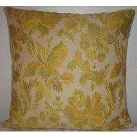 Florale Deko Kissenhülle-In 18"x18" in Elfenbein Grund Und Sonnengelb, Helle Chartreuse Farbe High End Weben Leinen Stoff, Wurfkissen Florale Deko Kissenhülle-In 18"x18" in Elfenbein Grund Und Sonnengelb, Helle Chartreuse Farbe High End Weben Leinen Stoff, Wurfkissen von pillowusa