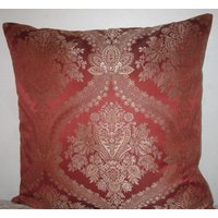 Florales Muster Dekorative Kissen Decken-24 "x 24" Herrliche Brokat Gewebt Stoff Baumwolle in S, Und Carlet Rot Gold Farbe Kopfkissen Florales Muster Dekorative Kissen Decken-24 "x 24" Herrliche Brokat Gewebt Stoff Baumwolle in S, Und Carlet Rot Gold Farbe Kopfkissen von pillowusa