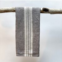Leinen Geschirrtuch - Stone Washed Streifen Anthrazit Leinen Geschirrtuch - Stone Washed Streifen Anthrazit von pilosale