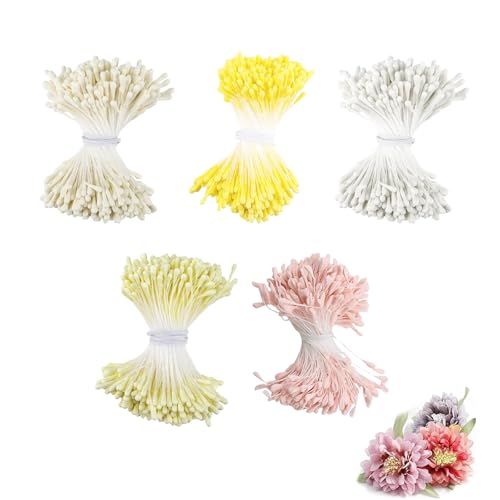 pilyero 5 piezas de Pfeifenreiniger Blumen, Pfeifenputzer zum Basteln Blumen, DIY Doppelköpfe Staubblatt Blume Künstliche Blütenstempel, Adecuado para Manualidades Florales, Proyectos de Bricolaje von pilyero