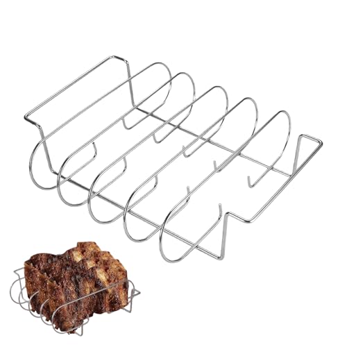 pilyero Rippchenhalter Grill, Spareribs Halter Grill, BBQ Rib Rack, Edelstahl, Kann 5 Schnitzel Aufnehmen, Geeignet für Steak Lammkoteletts Outdoor BBQ 33x29x8cm pilyero Rippchenhalter Grill, Spareribs Halter Grill, BBQ Rib Rack, Edelstahl, Kann 5 Schnitzel Aufnehmen, Geeignet für Steak Lammkoteletts Outdoor BBQ 33x29x8cm von pilyero