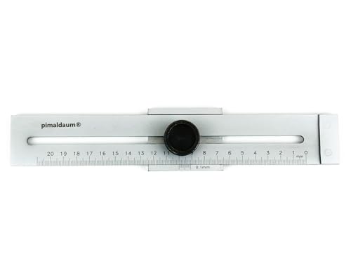 PIMALDAUM® Präzisions-Streichmaß, 0-200 mm, Anreißmessschieber, Markierungslehre, nach DIN 2275, zum genauen Anzeichnen und Anreißen von Markierungen und Hilfslinien von pimaldaum