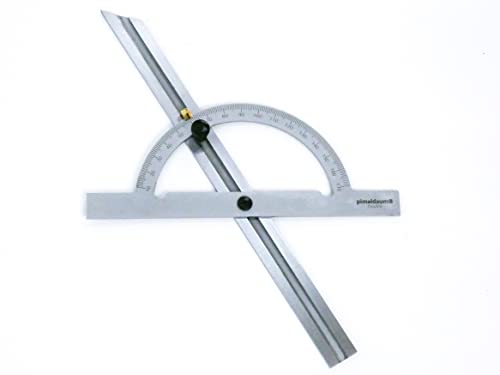 PIMALDAUM® Winkelschmiege, Schmiege, Winkelmesser 10-170° mit verstellbarer Schiene, zum professionellem Messen oder Anzeichnen von Winkeln und Winkelgraden (Metall, 150 * 300 mm) von pimaldaum