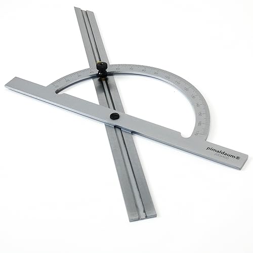 PIMALDAUM® Winkelschmiege, Schmiege, Winkelmesser 10-170° mit verstellbarer Schiene, zum professionellem Messen oder Anzeichnen von Winkeln und Winkelgraden (Metall, 200 * 400 mm) von pimaldaum
