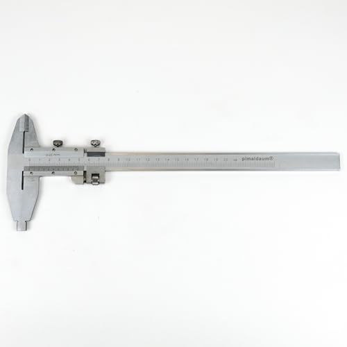 PIMALDAUM Messschieber Type II - Schieblehre 0-200 mm, Große Schenkel 43/61 mm, gem. DIN 862, Edelstahl, verpackt in Kunststoffbox von pimaldaum
