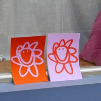 Handillustriertes Blumen Poster Din A4 | Smiley Blume Orange-Pink & Rosa-Orange Matte Wanddeko Grafikdesign Kunst Geschenkidee Handillustriertes Blumen Poster Din A4 | Smiley Blume Orange-Pink & Rosa-Orange Matte Wanddeko Grafikdesign Kunst Geschenkidee von pinapinastore