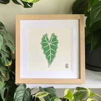 Alokasie | Original Linoldruck Handgeschnitzte Pflanze Polly - Grün Alokasie | Original Linoldruck Handgeschnitzte Pflanze Polly - Grün von pineforestpress