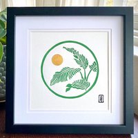 Bananenpalme | Original Linoldruck Goldsonnen-Detail Handgeschnitzte Pflanze Bananenpalme | Original Linoldruck Goldsonnen-Detail Handgeschnitzte Pflanze von pineforestpress