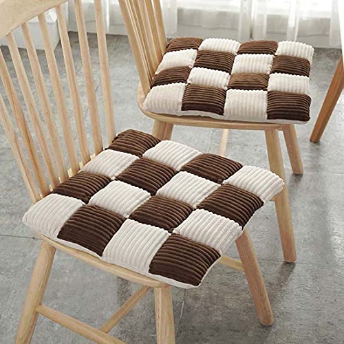 Set mit 4/6 Sitzkissen für Esszimmerstühle, 42 x 42 cm, Stuhlkissen, für drinnen und draußen, Stuhlmatte, Sitzkissen für Küche, Zuhause (4 Stück, Kaffee-A) von ping bu