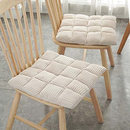 Set mit 4/6 Sitzkissen für Esszimmerstühle, 42 x 42 cm, Stuhlkissen, für drinnen und draußen, Stuhlmatte, Sitzkissen für Küche und Zuhause (4 Stück, Beige) von ping bu