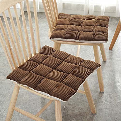 Set mit 4/6 Sitzkissen für Esszimmerstühle, 42 x 42 cm, Stuhlkissen, für drinnen und draußen, Stuhlmatte, Sitzkissen für Küche und Zuhause (4 Stück, Kaffee) von ping bu