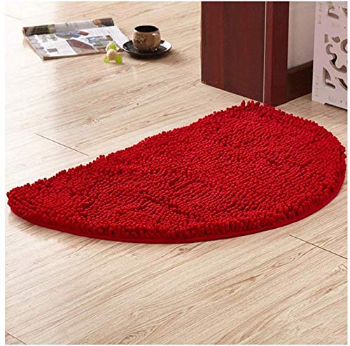 ping bu Badematte Teppich, rutschfeste Badezimmermatte, halbrunde Badematte, Badezimmerbodenteppich, weiche Badematten, saugfähiges Wasser, schnell trocknend, waschbar (40 x 60 cm, rot) von ping bu