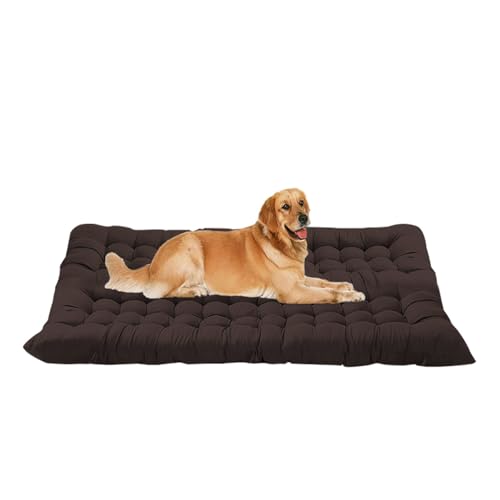 ping bu Große Hundebett-Matratze, beruhigende Haustierbett-Matte, waschbar, extra große Hundebetten, Matratze, Anti-Angst-Haustierbetten für mittelgroße und große Hunde (Kaffee, 140 x 60 cm) von ping bu