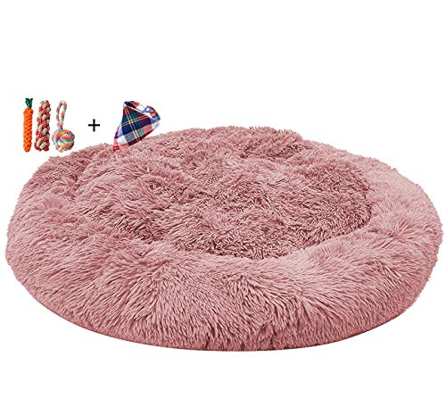 ping bu Hundebett, mittelgroß, für Hundekörbe, Betten, Kissen, extra groß, Donut-Design, 70 cm, Rosa von ping bu