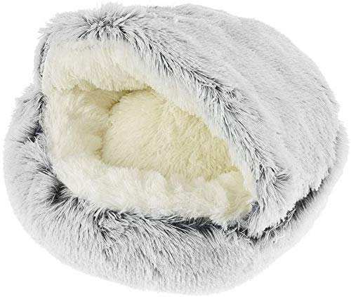 ping bu Katzenzelt Katzenbett Haus, gemütliches Katzenbett Katze Iglu, weiches Plüsch-Haustierhöhle, Haustierbett, rutschfest, warm, waschbar, Katzenschlafbett, Zelte (65 x 65 cm, grau) von ping bu