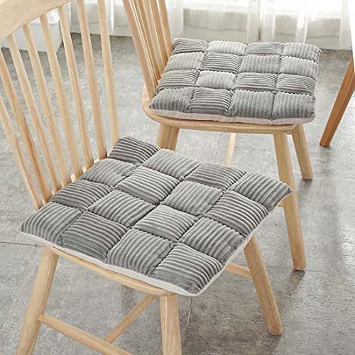 ping bu Set mit 4/6 Sitzkissen für Esszimmerstühle, 42 x 42 cm, Stuhlkissen, für drinnen und draußen, Stuhlmatte, Sitzkissen für Küche, Zuhause (1 Stück, grau) von ping bu