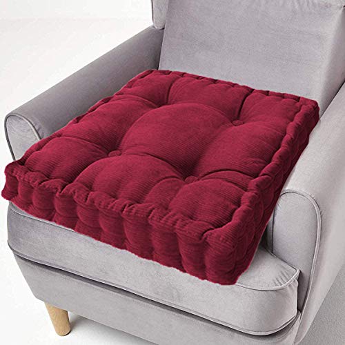 ping bu Sitzkissen aus Baumwolle, dick, quadratisch, 50 cm, für Sessel, Garten, Erwachsene, Stuhl (45 x 45 cm, rot) von ping bu