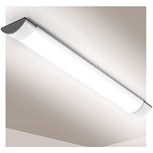 Viugreum 20W LED Deckenleuchte Röhre Licht 60CM, mit 2400LM in Kaltweiß 6000K, 130° Abstrahlwinkel für Badzimmer Wohnzimmer Küche Garage Lager Werkstatt von Viugreum