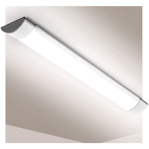 Viugreum 20W LED Deckenleuchte Röhre Licht 60CM, mit 2400LM in Neutralweiß 4000K, 130° Abstrahlwinkel für Badzimmer Wohnzimmer Küche Garage Lager Werkstatt von Viugreum