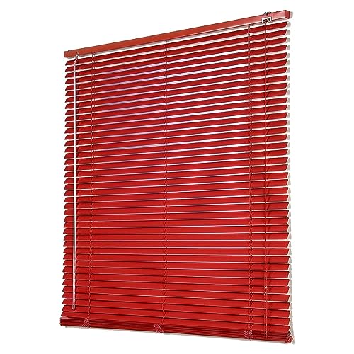 pingping1991 Aluminium Venetian Blind Alujalousie in rot Fensterjalousie Lamellen Metall Blendschutz Rollo Jalousie, für Zuhause/Schlafzimmer/Küche/Büro (75x120cm(WxH)) von pingping1991