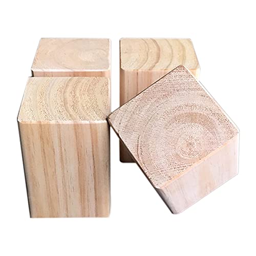 Möbelerhöhung aus Holz,Tischerhöher Möbelerhöher Betterhöhung Möbelfuß Elefantenfuß Bed Riser,Erhöhung um 10cm,für Bett Tischbeine Möbel Sofas Betten,4 Stück(Size:7×7×10cm) von pingping1991