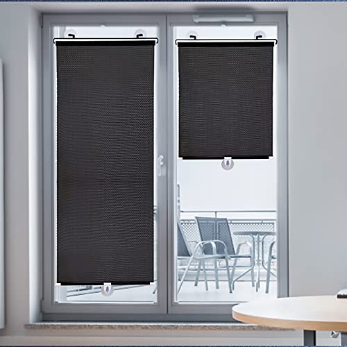 Verdunkelungsrollo mit Saugnäpfen,Dachfenster Rollo ohne Bohren Sonnenschutzrollos Temporäre Jalousien Seitenzugrollo für Balkon Außen Terrasse (W50×L125cm(19.6×49.2in)) von pingping1991