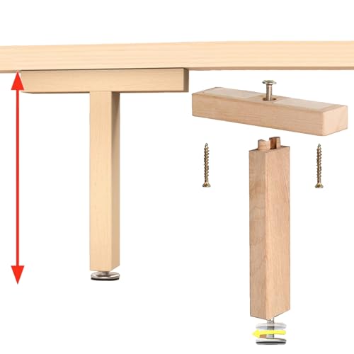 pingping1991 2 Stück Bettstützbeine für Bettgestell/Bettlatte,Verstellbare Bett bettfuß Möbelbeine Lattenstützbein Schrankfüße für Schrank, Sofa, Bettgestell (22-24cm) von pingping1991