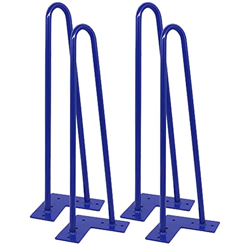 pingping1991 4 STK Haarnadelbeine,2-Stange Bein Hairpin Tischbeine Schränke Möbel Tischbeine Tischgestell Möbelbeine Tischfüße für Holzmöbel Schreibtisch Couchtisch (40cm(15.7in),Blau) von pingping1991