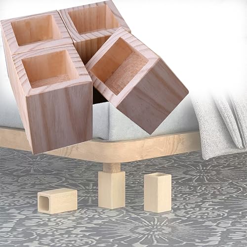 pingping1991 4X Möbelfüße Sofa Füße aus Holz Möbelerhöhung Betterhöhung Möbelerhöher Bed Riser Tischbein Verlängerung Möbelbeine,für Tische, Betten und andere Möbel von pingping1991
