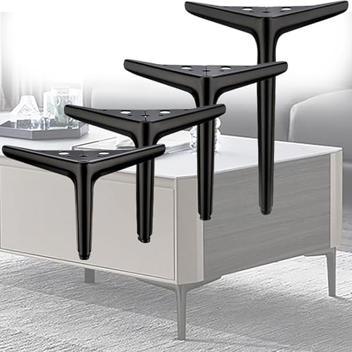pingping1991 Möbelfüße Schwarz,4 Stück Moderne dreieckige Metall-Schrankbeine Möbelbeine Regalfüße DIY Tischfuß für Sofabeine Sideboard Kommode Nachttisch Sideboard von pingping1991