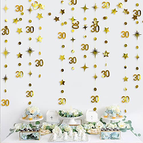 Gold 30th Birthday Decorations Number 30 Circle Dot Twinkle Star Garland Metallic Hanging Streamer Bunting Banner Backdrop for Her Happy Dirty 30 Year Old Birthday Thirty Anniversary Party Supplies Gold 30th Birthday Decorations Number 30 Circle Dot Twinkle Star Garland Metallic Hanging Streamer Bunting Banner Backdrop for Her Happy Dirty 30 Year Old Birthday Thirty Anniversary Party Supplies von pinkblume