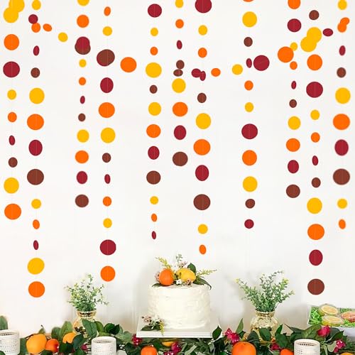 Partydekoration, gepunktet, Girlanden, Orange, Gelb, Burgunderrot, Braun, hängende Papierkreise, Punkte, Luftschlangen für Geburtstag, Hochzeit, Babyparty, Herbst, Erntedankfest, Ernte, Party, Partydekoration, gepunktet, Girlanden, Orange, Gelb, Burgunderrot, Braun, hängende Papierkreise, Punkte, Luftschlangen für Geburtstag, Hochzeit, Babyparty, Herbst, Erntedankfest, Ernte, Party, von pinkblume