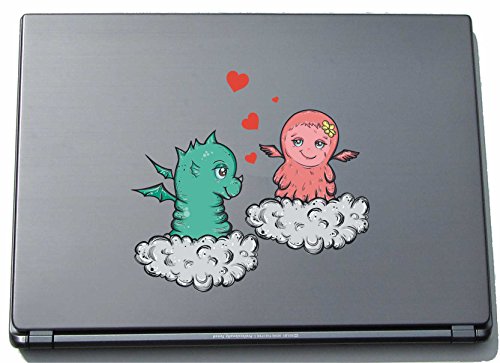 Laptopaufkleber Laptopskin lovely045 - Süße Herzen - Engel - 150 x 162 mm Aufkleber von INDIGOS UG