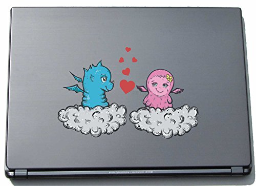 Laptopaufkleber Laptopskin lovely046 - Süße Herzen - Engel - 150 mm Aufkleber von INDIGOS UG