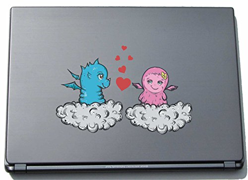 Laptopaufkleber Laptopskin lovely046 - Süße Herzen - Engel - 210 mm Aufkleber von INDIGOS UG