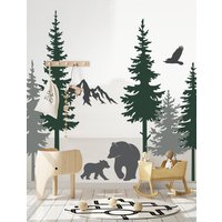 Wandtattoo Waldbär Naturinspirierter Kinderzimmer - & Wohnzimmer-Wandbild Akzent Wandtattoo Waldbär Naturinspirierter Kinderzimmer - & Wohnzimmer-Wandbild Akzent von pinknbluebaby