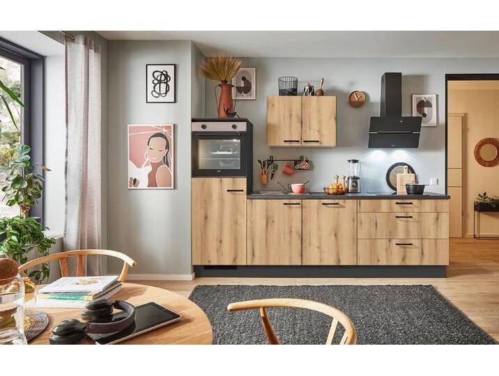 pino Küchenzeile Helsinki, individuell anpassbar, gratis Küchenplanung mit Profis, (Breite 250cm), vormontiert, wahlw. mit E-Geräten, Preis inkl. Lieferung von pino